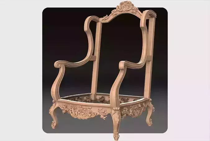 Carved sofa ornament for cnc 03 3D model