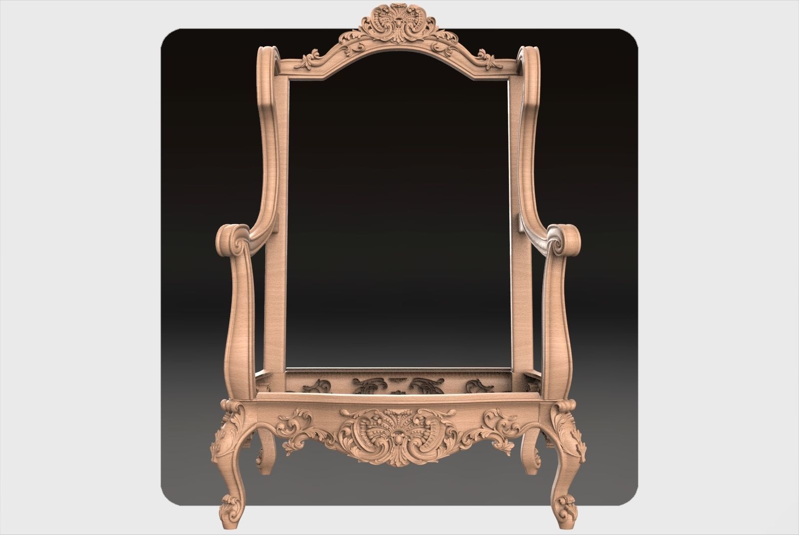 Carved sofa ornament for cnc 03 3D model_1