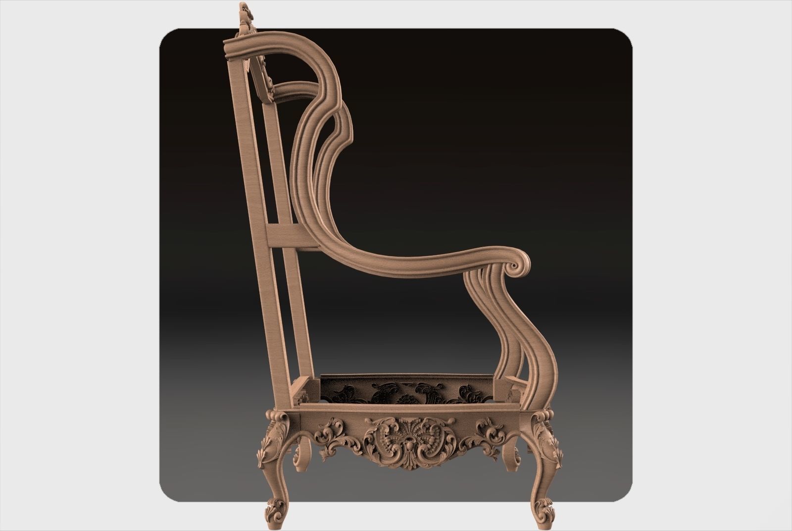 Carved sofa ornament for cnc 03 3D model_3