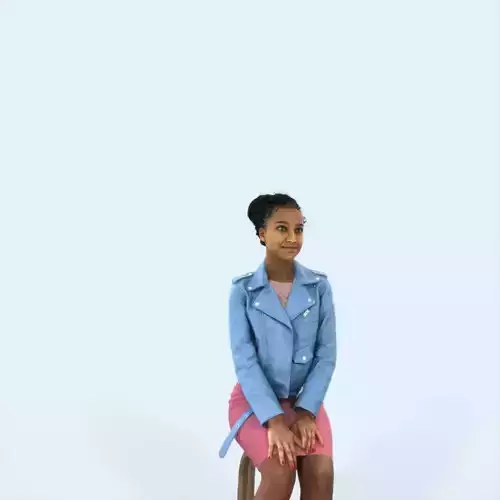 May 06L Observing Sitting Casual Black African American Woman