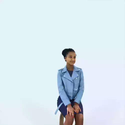 May 06K Observing Sitting Casual Black African American Woman