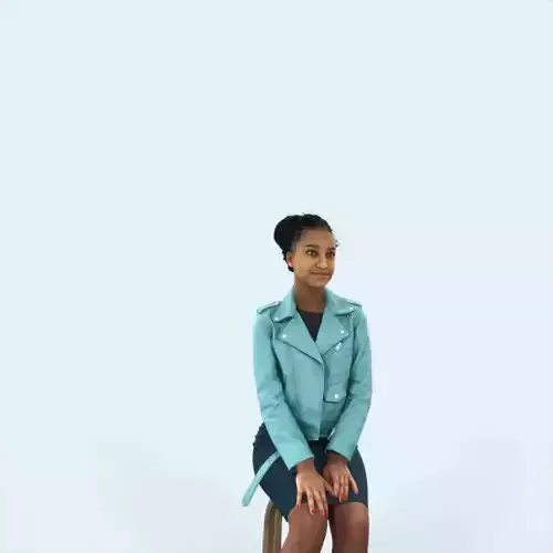 May 06J Observing Sitting Casual Black African American Woman