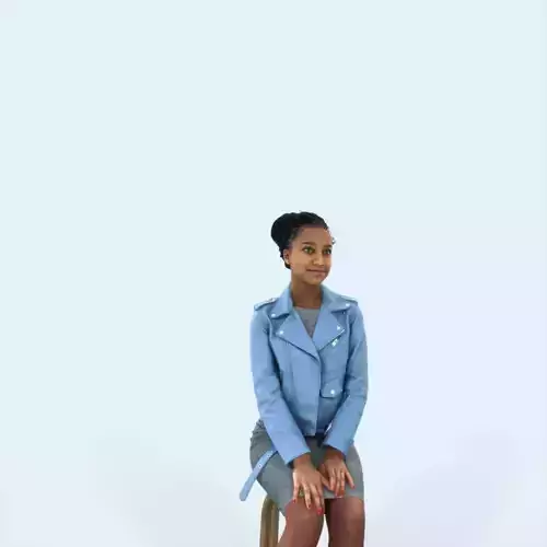 May 06A Observing Sitting Casual Black African American Woman