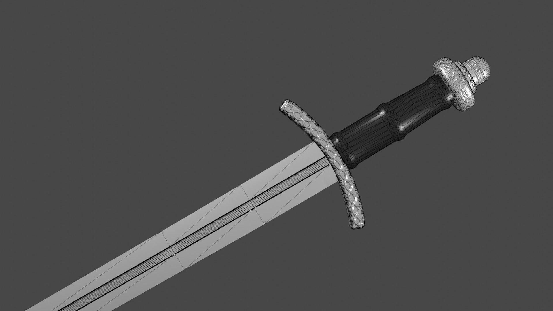 Caroling sword Low-poly 3D model_12