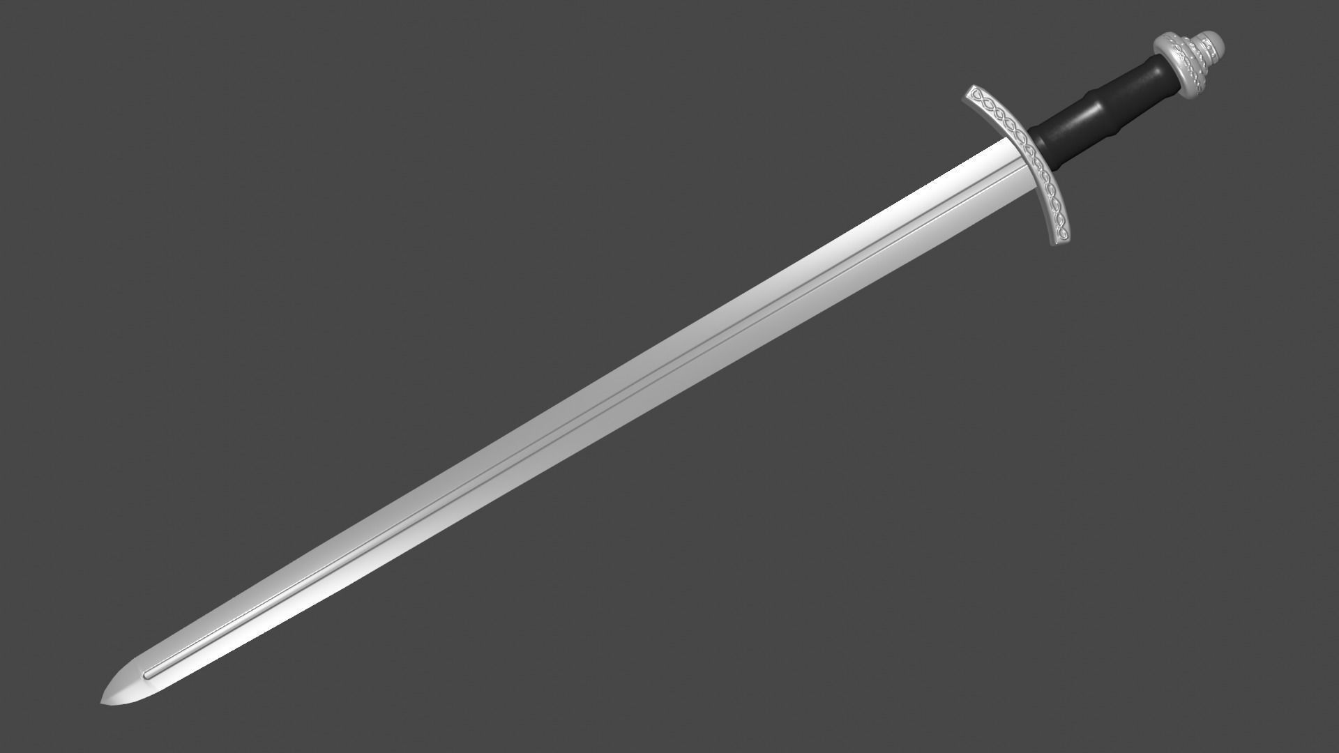 Caroling sword Low-poly 3D model_3