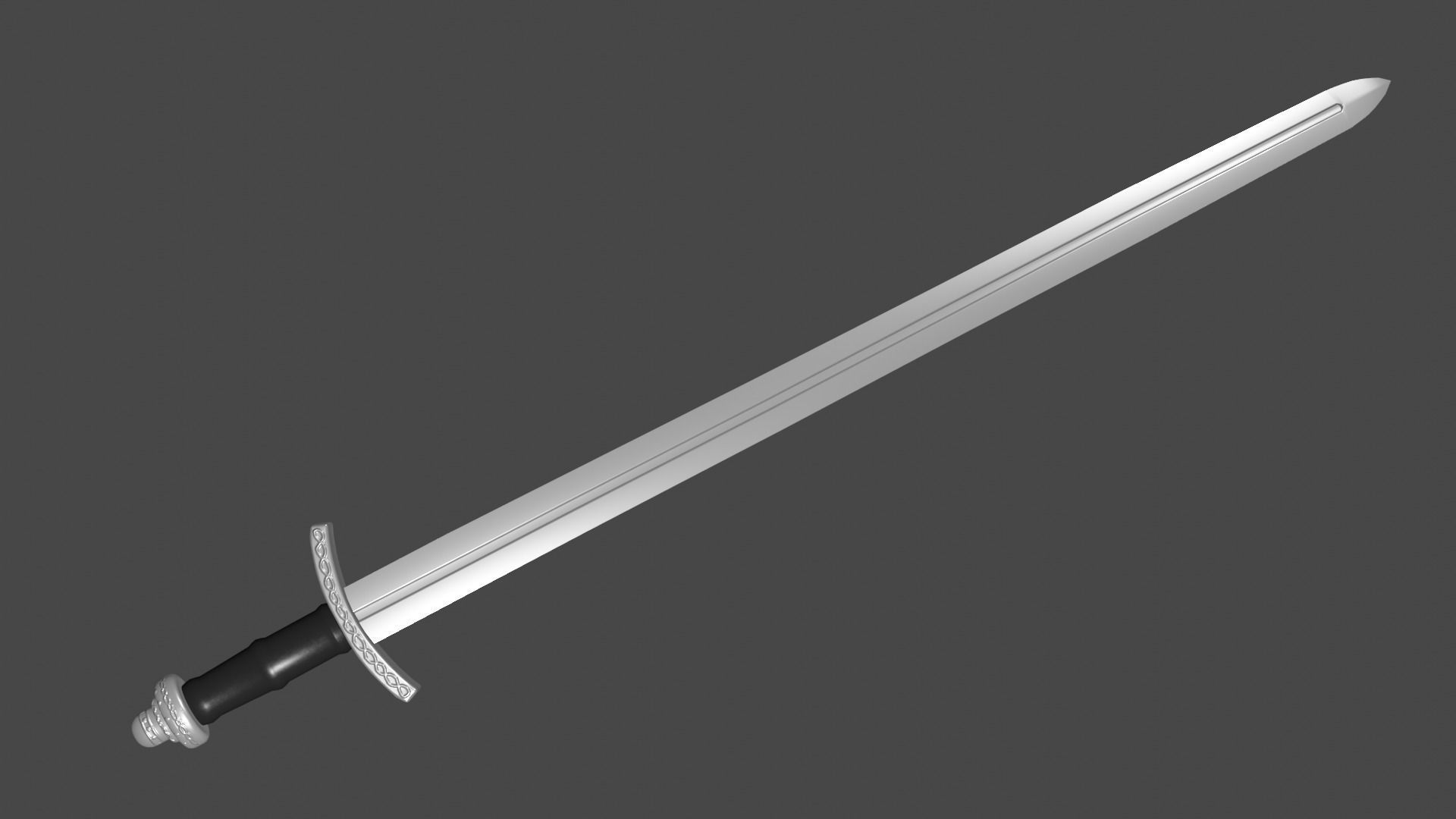 Caroling sword Low-poly 3D model_5