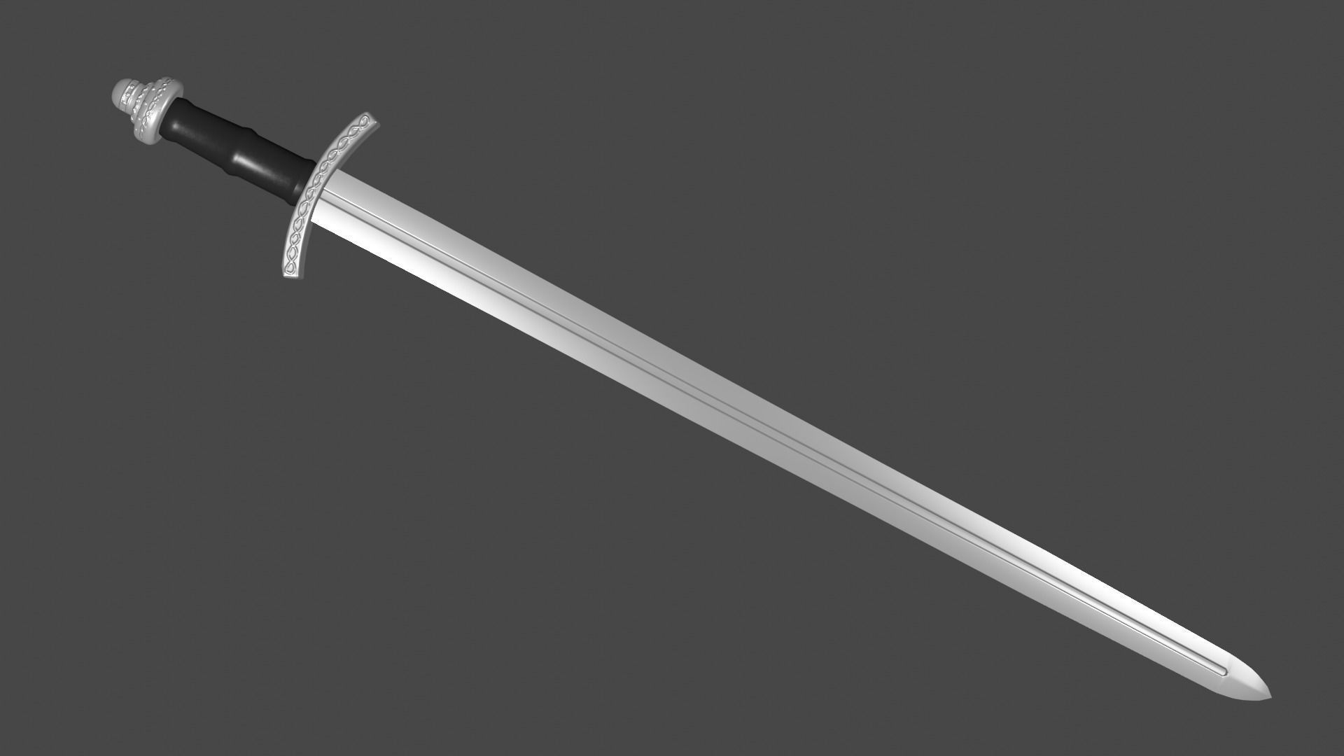 Caroling sword Low-poly 3D model_4