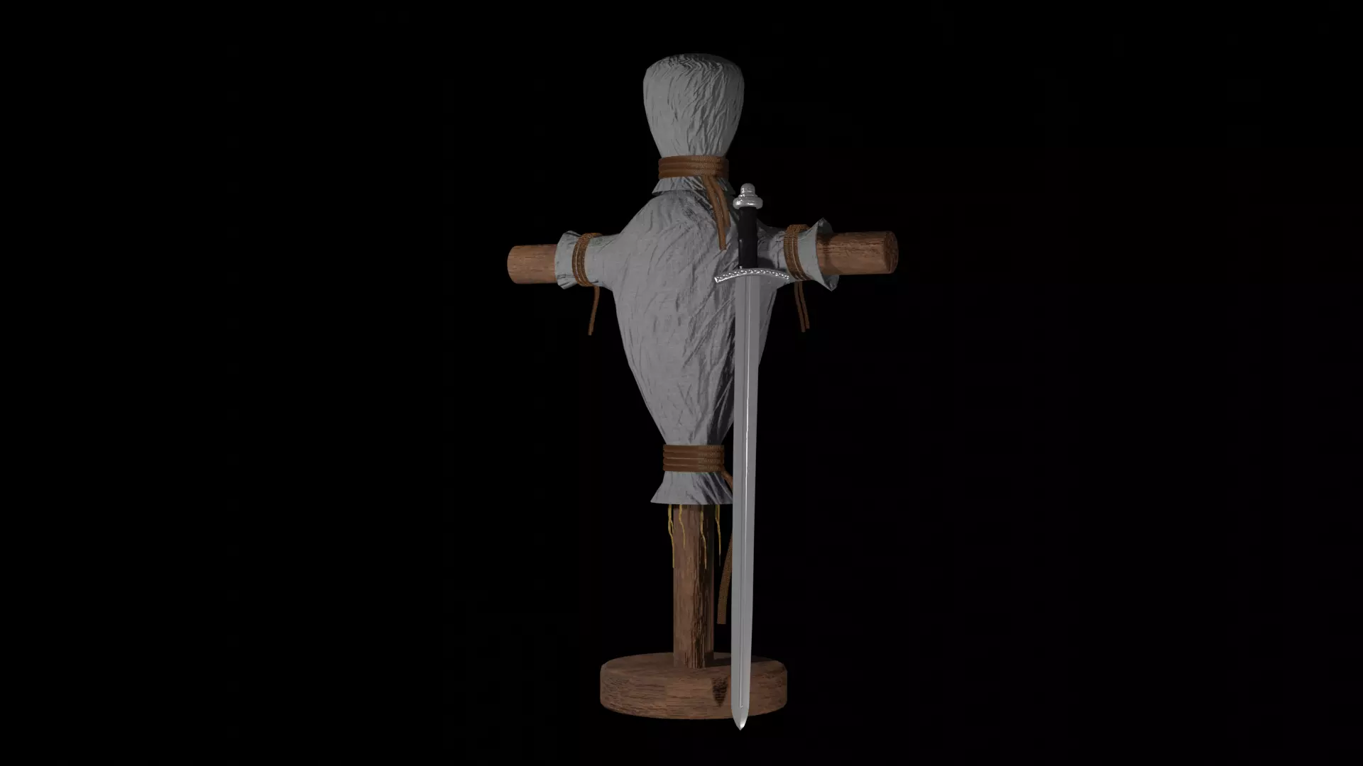 Caroling sword Low-poly 3D model_0