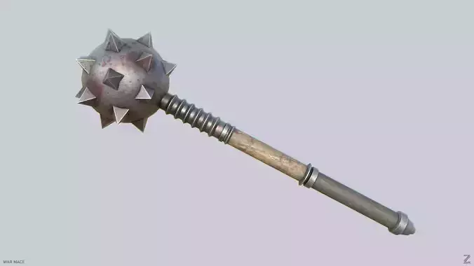 War mace Low-poly 3D model