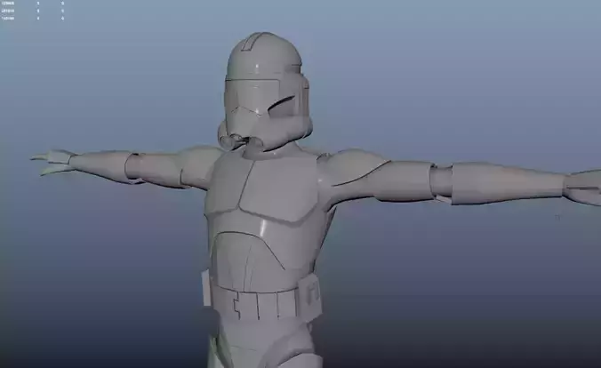 Clone Wars Style Clonetrooper Untextured 3D model