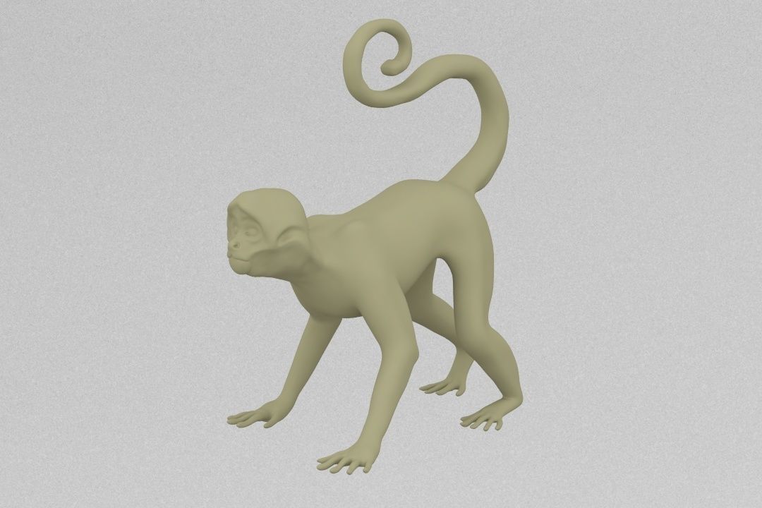 Monkey 3D print model_3