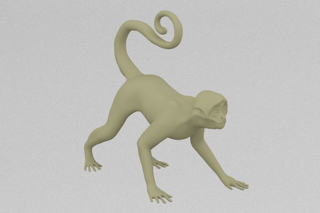 Monkey 3D print model_1