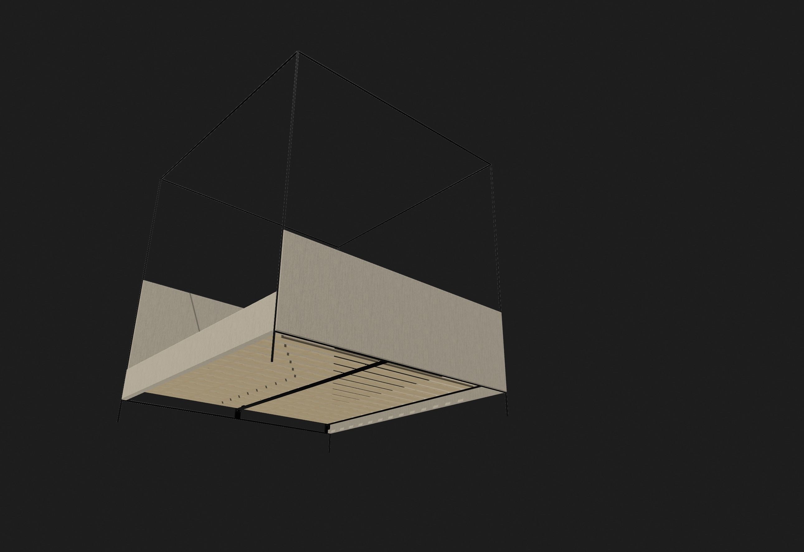 3D Model of Dahlia Upholstered Canopy King Bed 3D model_3