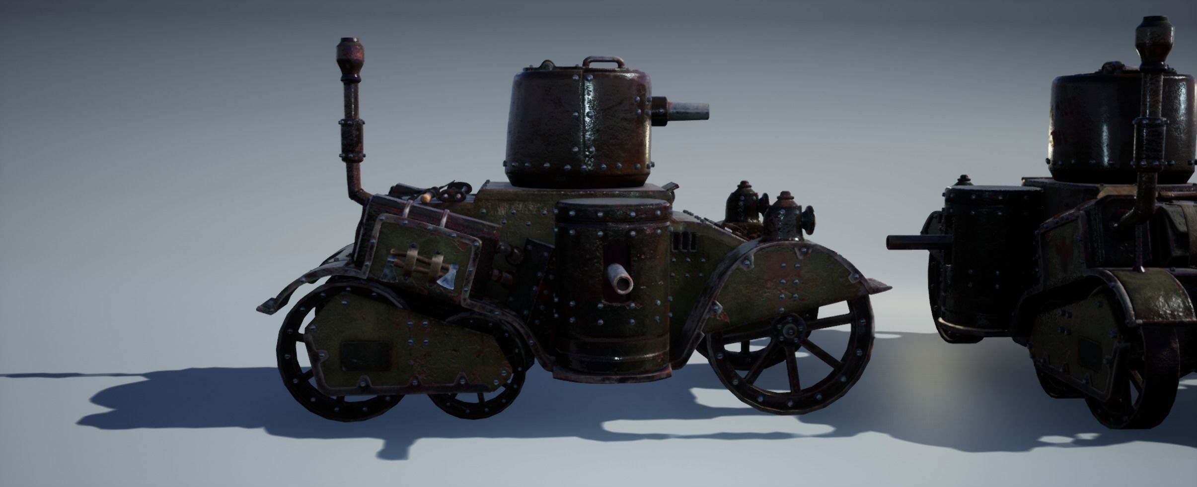 Steampunk Tank Low-poly 3D model_28