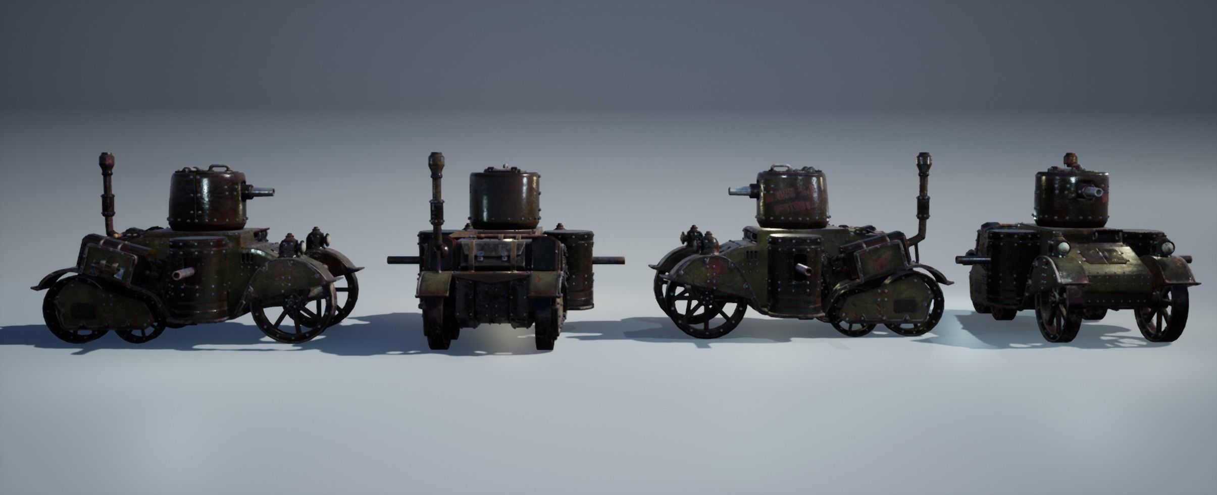 Steampunk Tank Low-poly 3D model_31