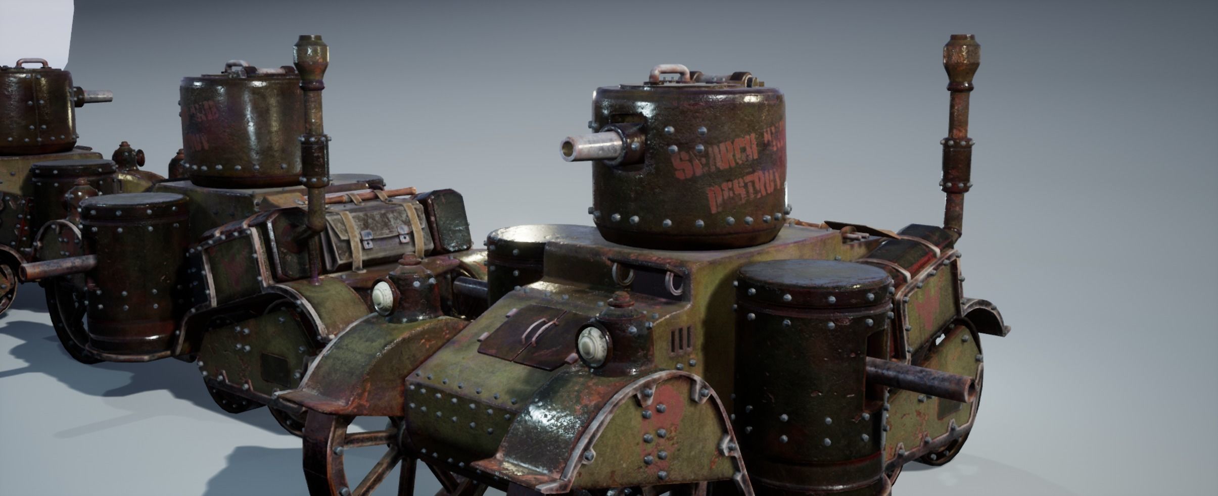Steampunk Tank Low-poly 3D model_30