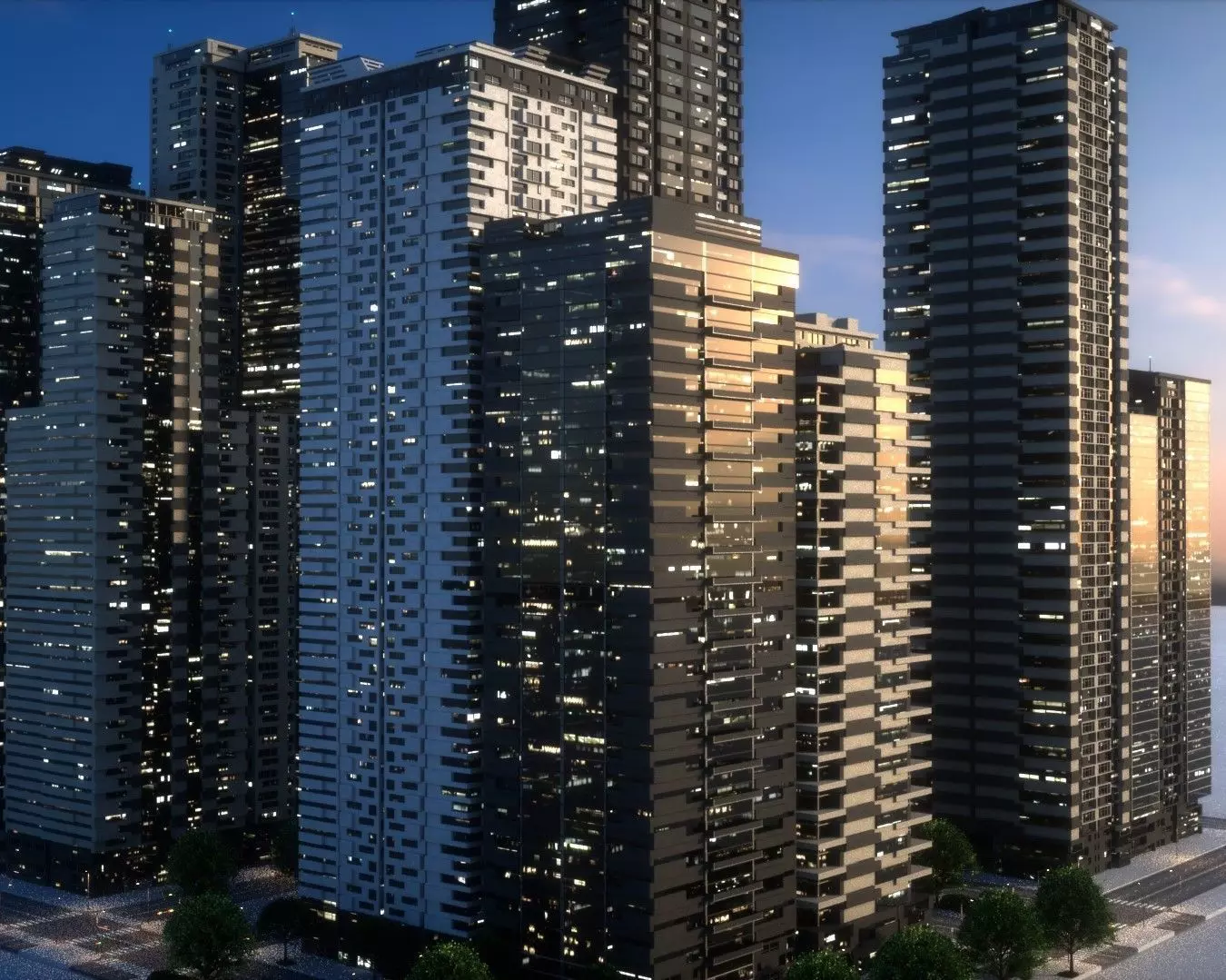 City Block Type B40 3D model_0