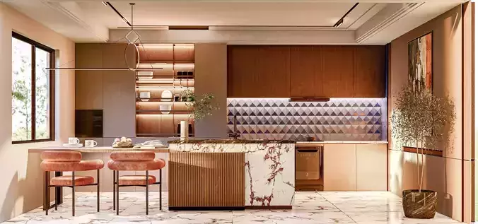 living room - kitchen 