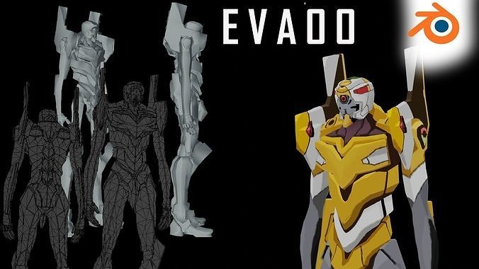 Evangelion 00  Low-poly 3D model