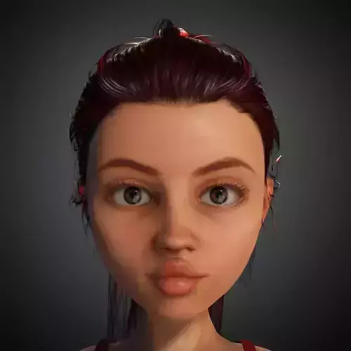 Summer 3D Cartoon Girl Animated Rigged Ready to Use