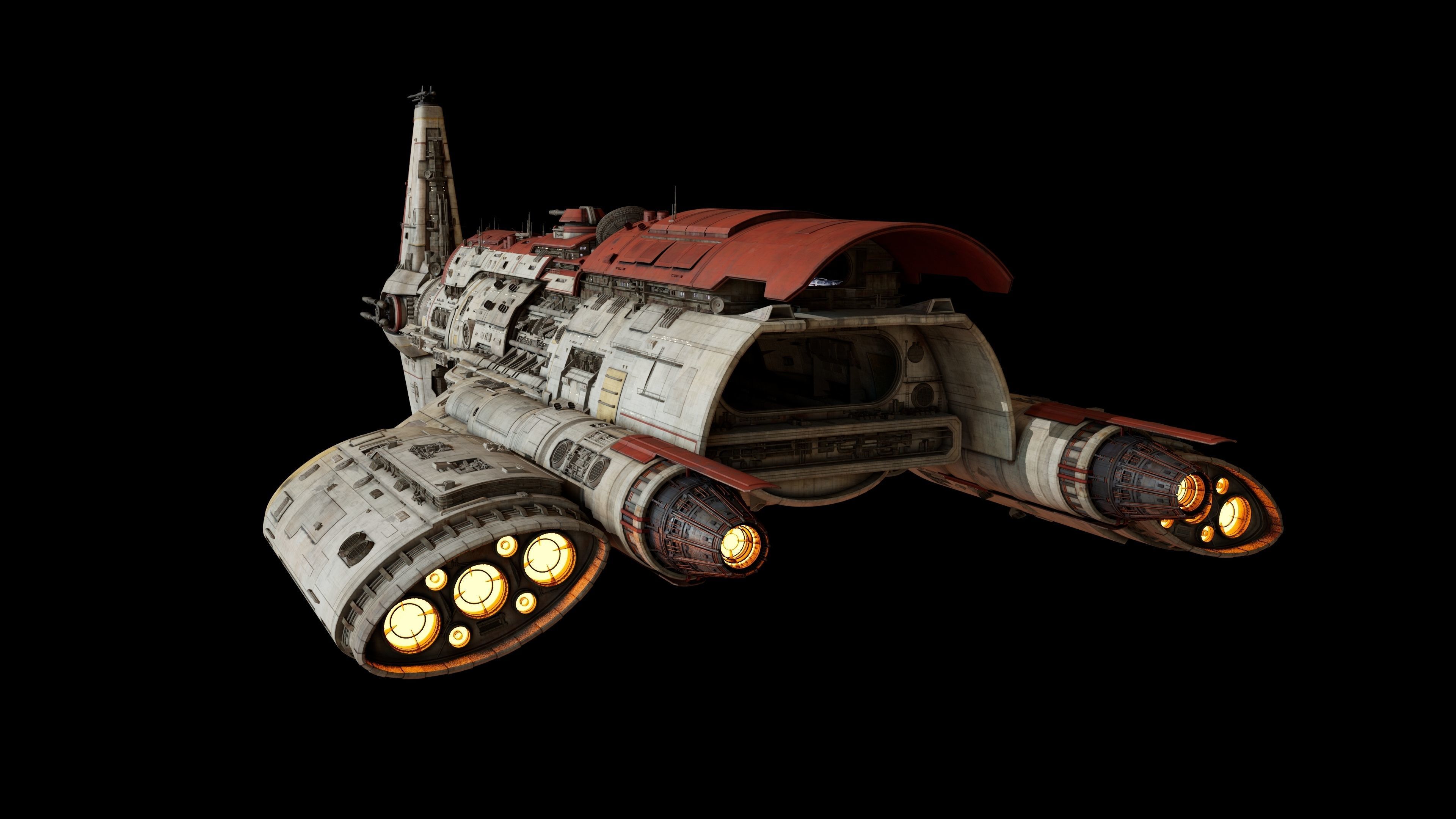 Star Wars Knights of the Old Republic Hammerhead Cruiser 3D model_7
