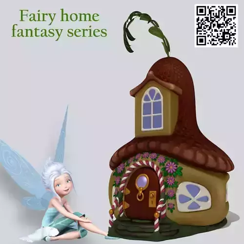 Fairy home pumpkin fantasy series Low-poly 3D model