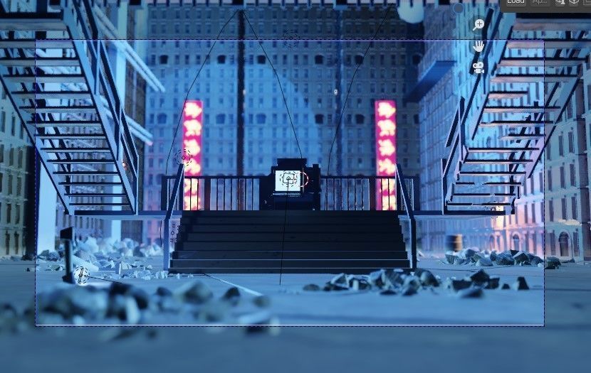 Concept Art Low Poly foggy industrial interior 3D Low-poly 3D model_3