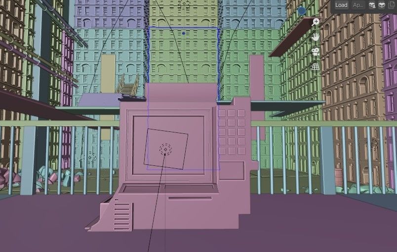 Concept Art Low Poly foggy industrial interior 3D Low-poly 3D model_5