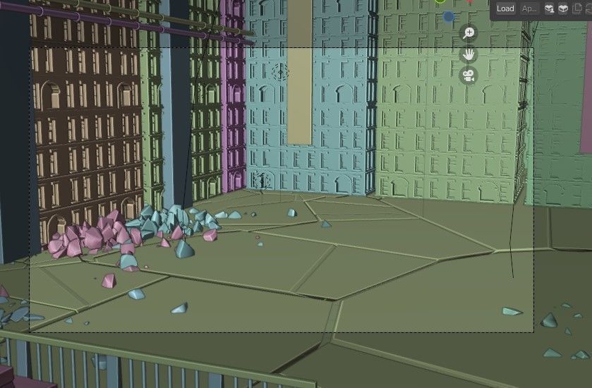 Concept Art Low Poly foggy industrial interior 3D Low-poly 3D model_6