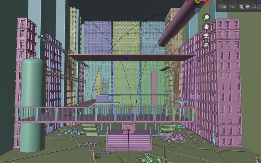 Concept Art Low Poly foggy industrial interior 3D Low-poly 3D model_4