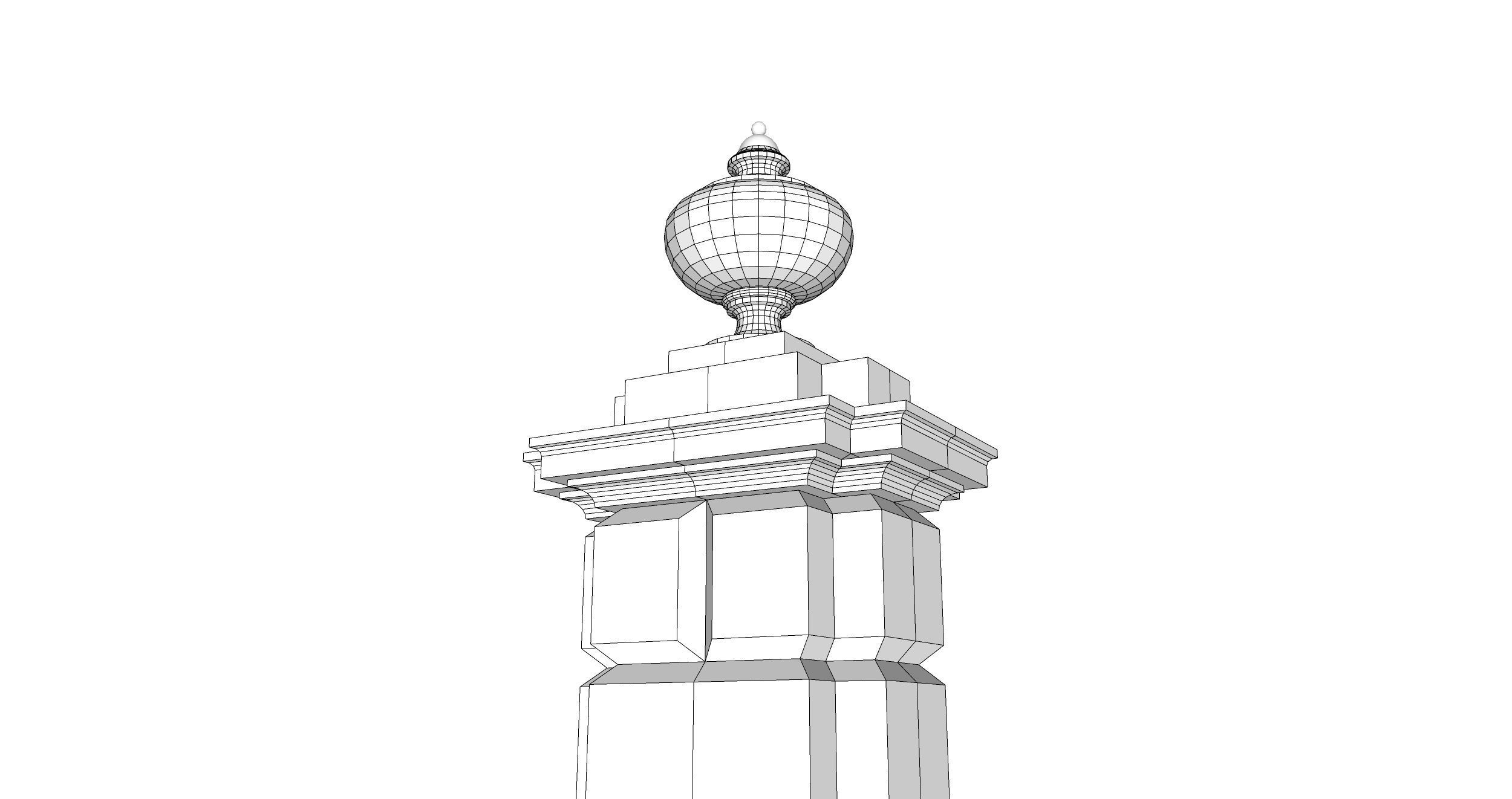 classic fence PIERS FOR GATES 3D model_9