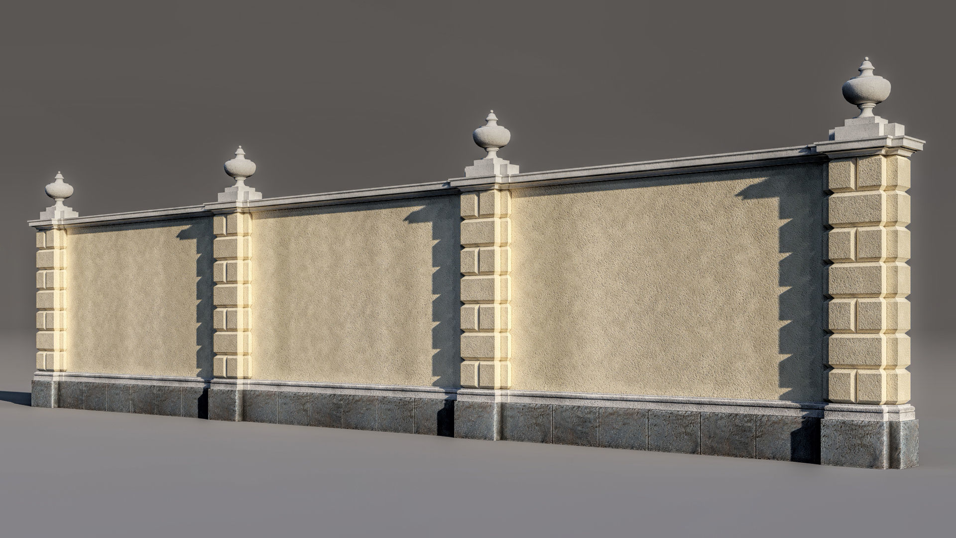 classic fence PIERS FOR GATES 3D model_4