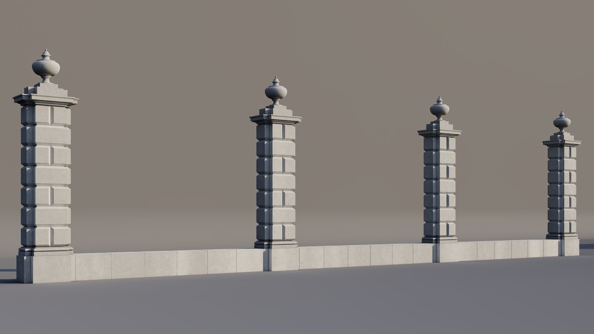 classic fence PIERS FOR GATES 3D model_6