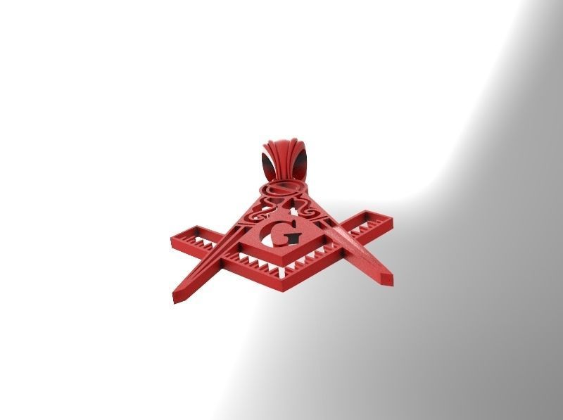 The Square and Compasses Masonic Pendant 3D print model_15