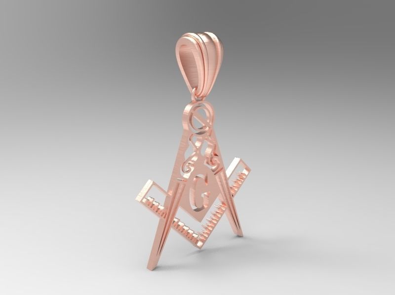 The Square and Compasses Masonic Pendant 3D print model_7
