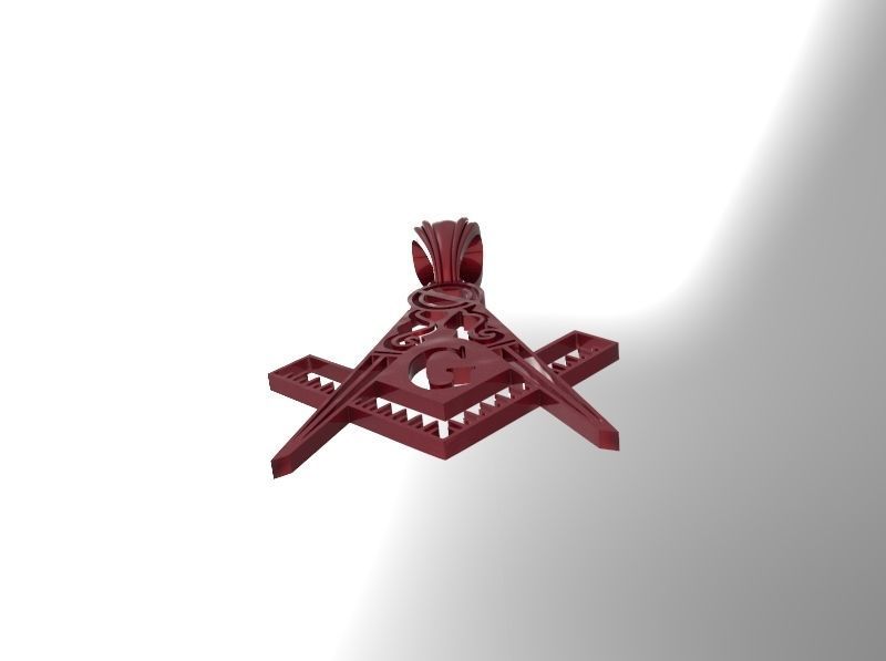 The Square and Compasses Masonic Pendant 3D print model_14