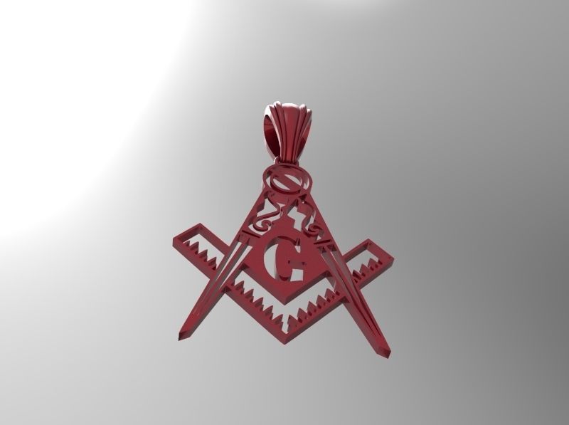 The Square and Compasses Masonic Pendant 3D print model_13