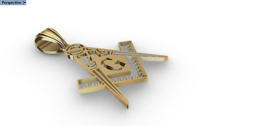 The Square and Compasses Masonic Pendant 3D print model_1