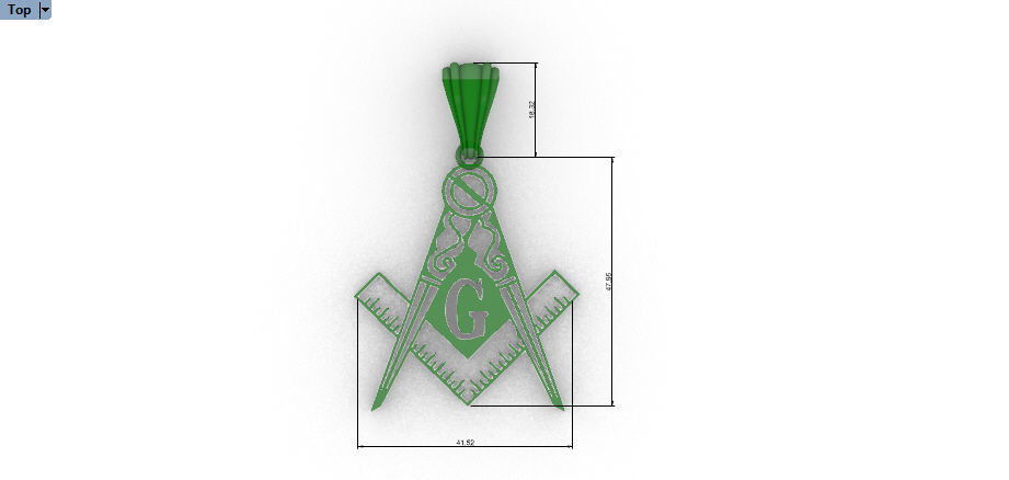 The Square and Compasses Masonic Pendant 3D print model_5