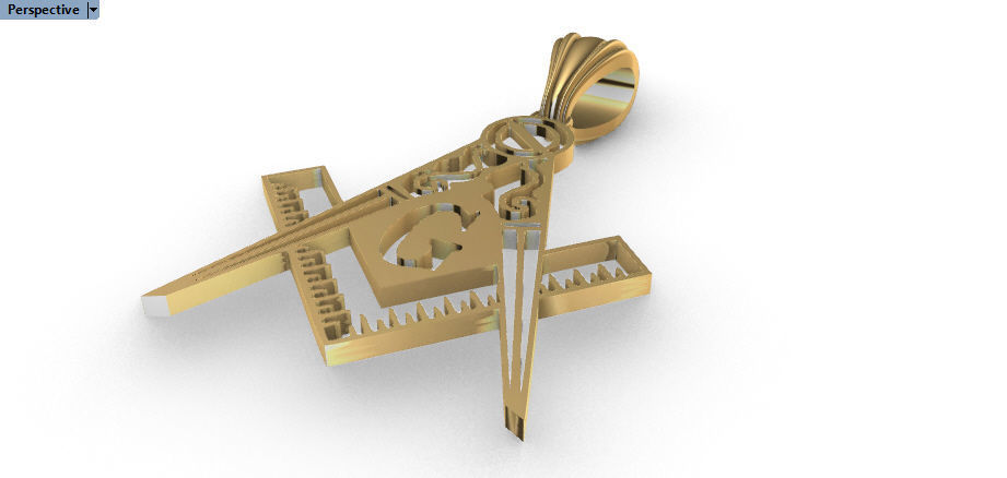 The Square and Compasses Masonic Pendant 3D print model_16