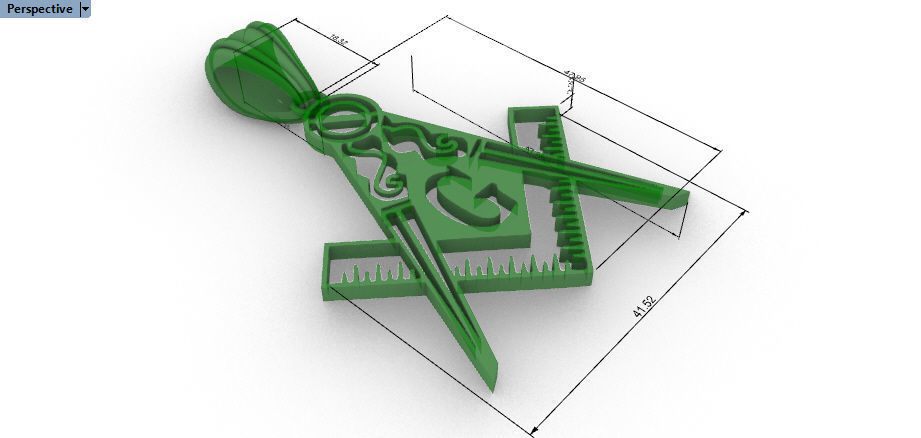 The Square and Compasses Masonic Pendant 3D print model_3