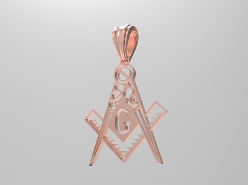 The Square and Compasses Masonic Pendant 3D print model_8