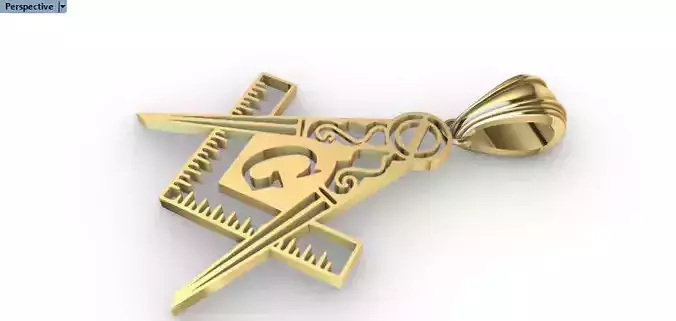 The Square and Compasses Masonic Pendant 3D print model