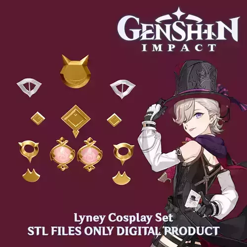 Lyney Cosplay Set Genshin Impact 3D print model