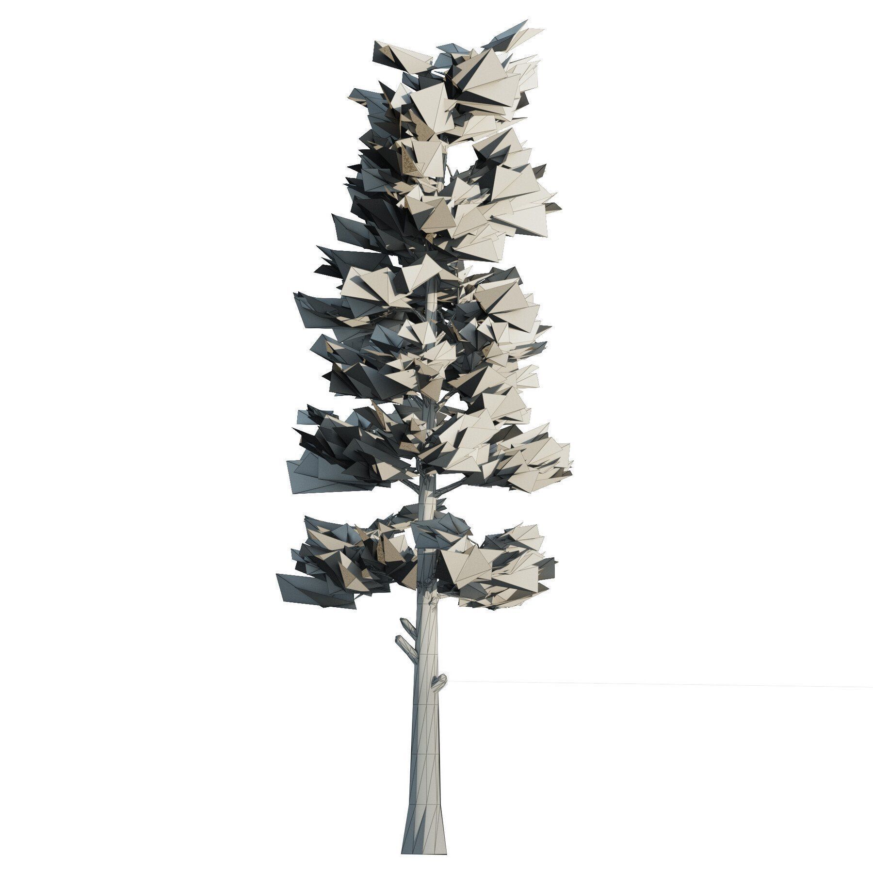 Pine forest trees Low-poly 3D model_5
