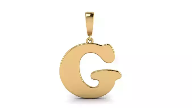 Pendant Alphabet Letter G 15 mm Cooper Black 3D print model