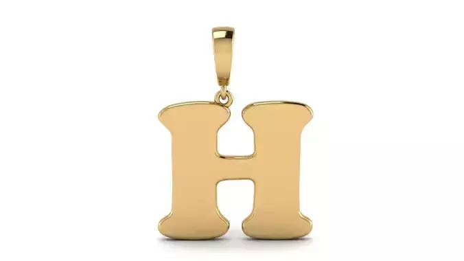 Pendant Alphabet Letter H 15 mm Cooper Black 3D print model