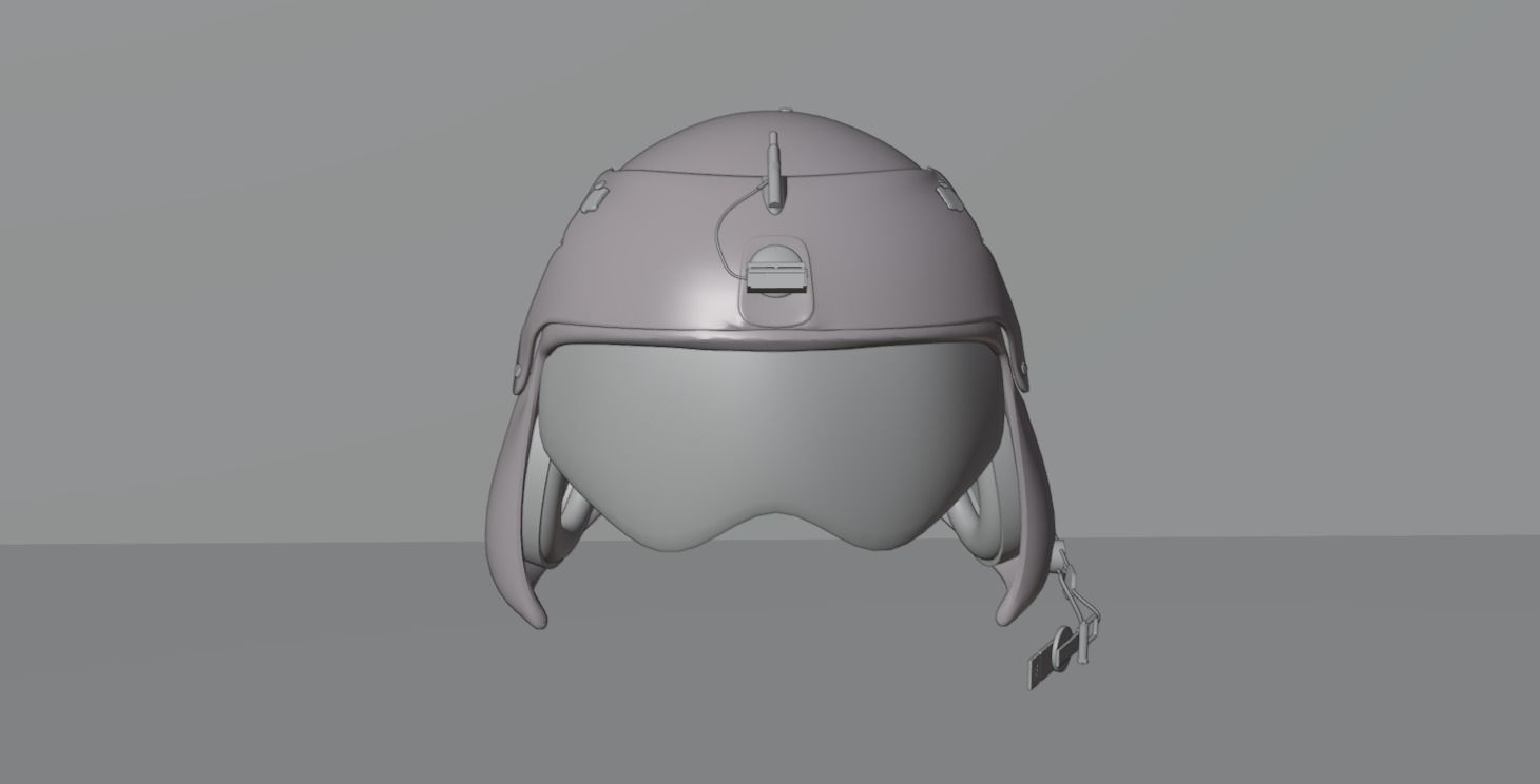 helicopter pilot helmet Low-poly 3D model_5