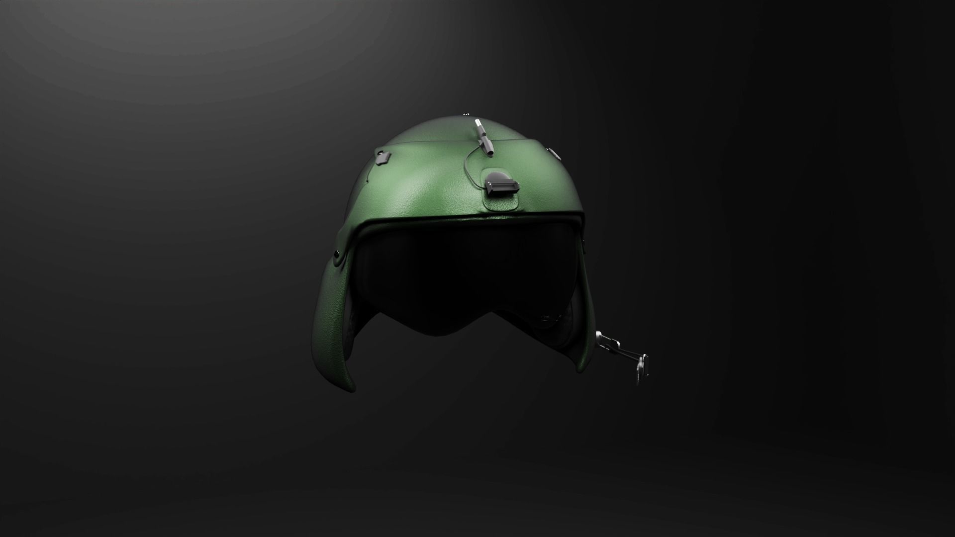 helicopter pilot helmet Low-poly 3D model_1