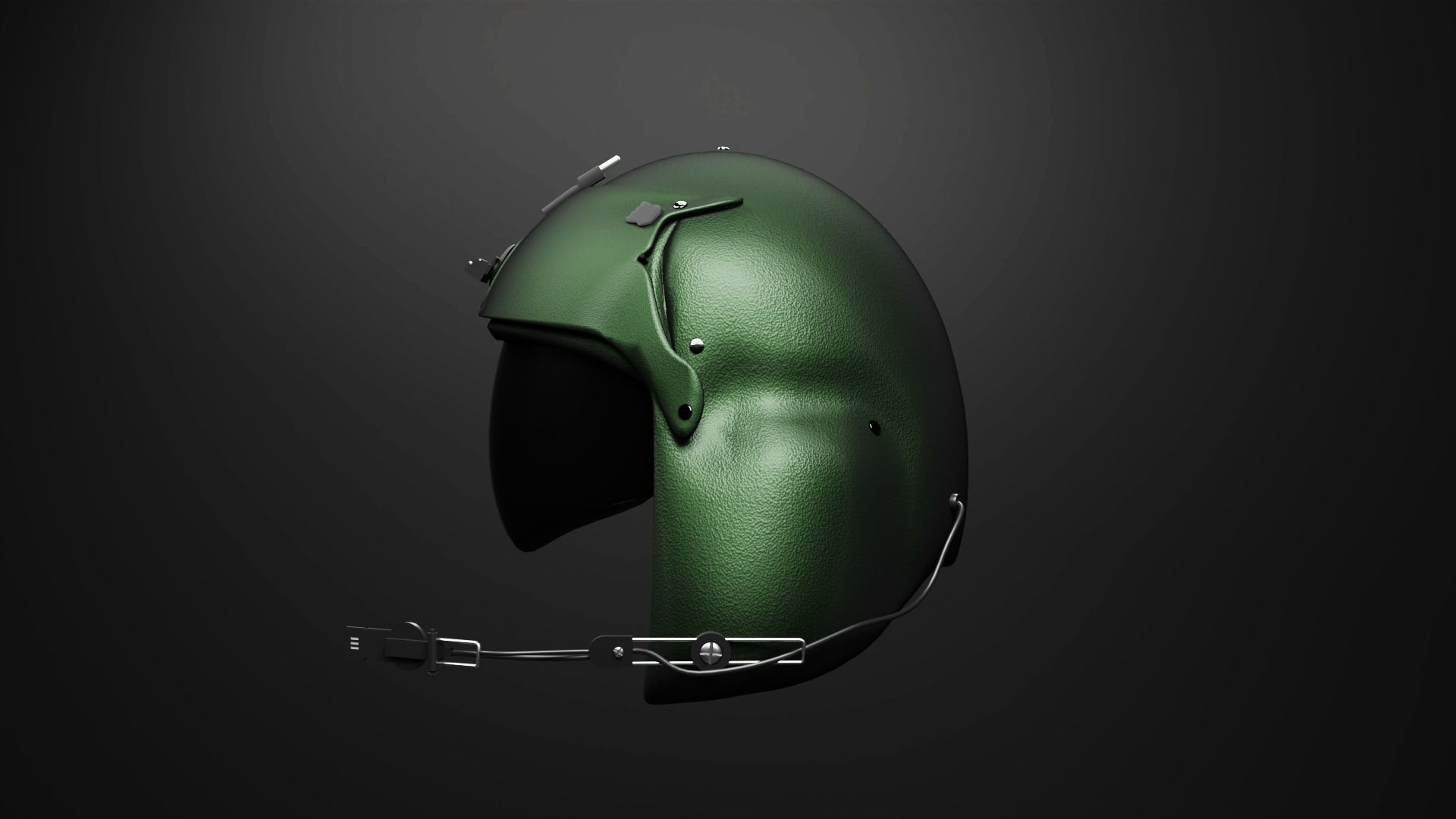 helicopter pilot helmet Low-poly 3D model_4